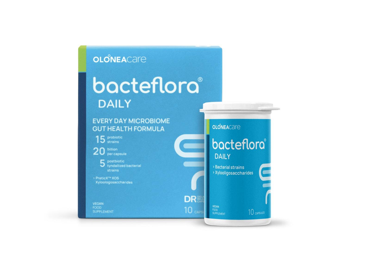 OLONEA bacteflora® Daily Probiotic | 15 Strains, 20 Billion CFU, 10 Vegan Capsules – product photo