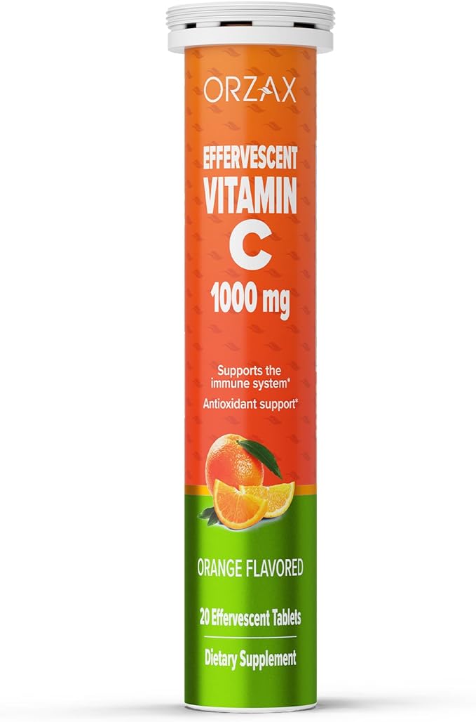 ORZAX Vitamin C Effervescent Orange 1000 mg, 20 Effervescent Tablets
