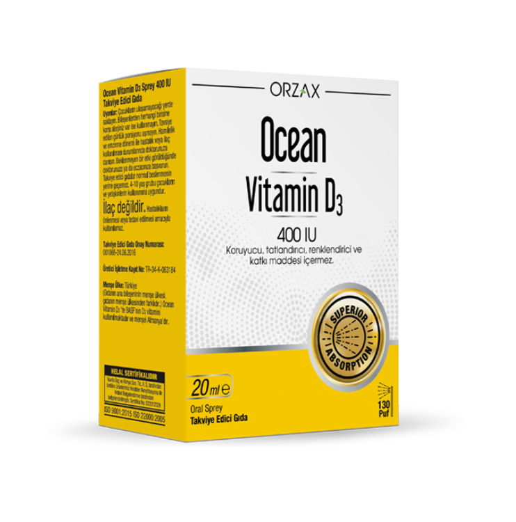 ORZAX Vitamin D3 Spray 400 IU, 20ml