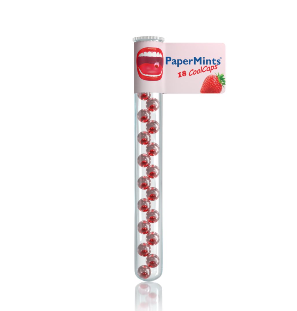 PaperMints CoolCaps Strawberry Breath Pearls 18 pearls
