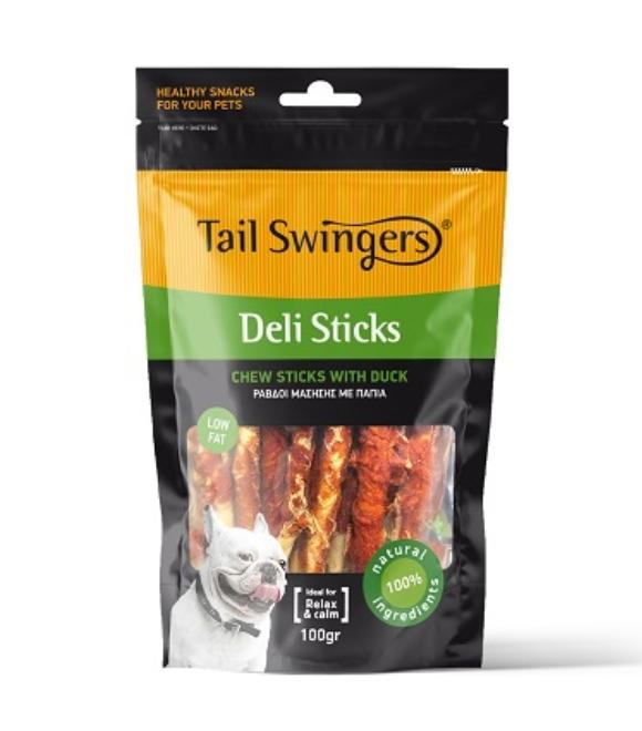 Pet Interest Tail Swingers Deli Sticks with Duck Dog Treats 100g | Chewy Deli Sticks with Duck