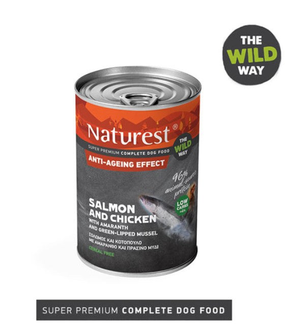 Pet Interest The Wild Way Salmon and Chicken Anti-Ageing Wet Dog Food 400g | Salmon and Chicken Healthy Ageing Recipe