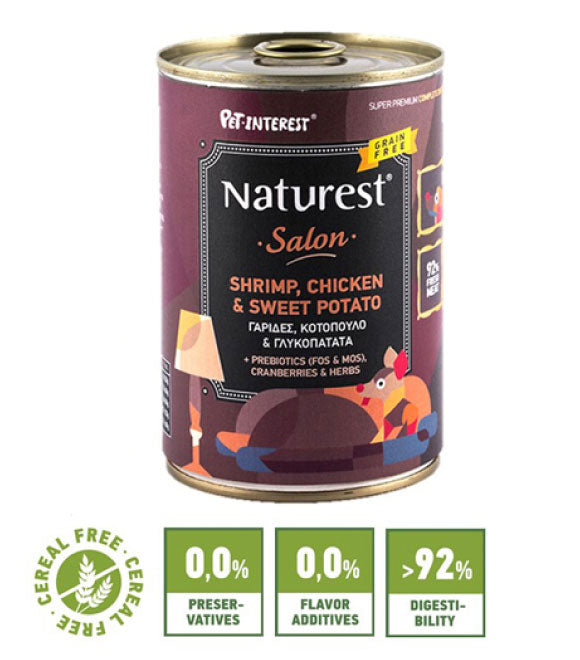 Pet Interest Salon Shrimp, Chicken and Sweet Potato Wet Dog Food 400g | Shrimp, Chicken and Sweet Potato Recipe