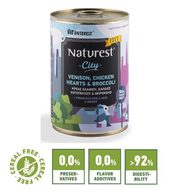 Pet Interest City Venison, Chicken and Broccoli Wet Dog Food 400g | Venison, Chicken and Broccoli Recipe