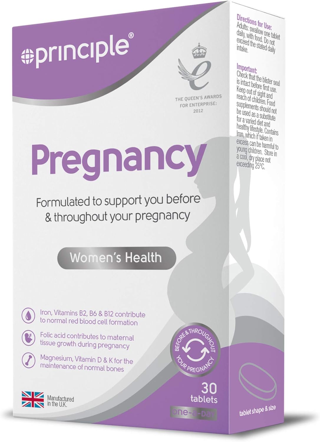 Principle Pregnancy Multivitamin, 30 Tablets – product photo