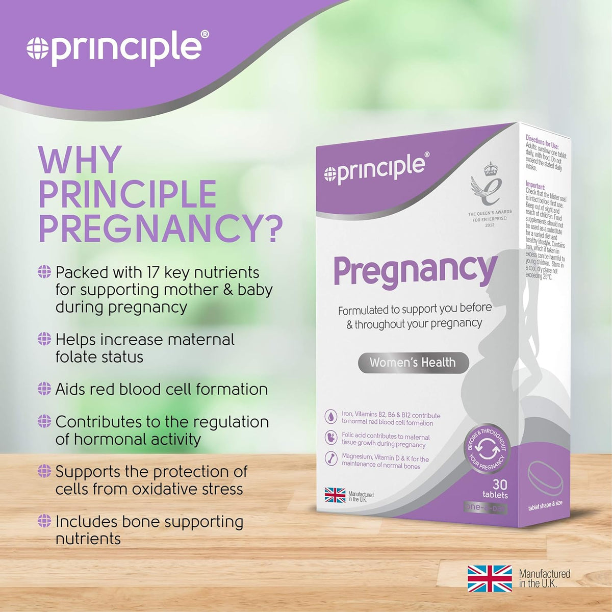 Principle Pregnancy Multivitamin, 30 Tablets – product photo