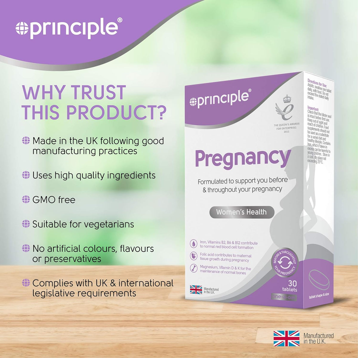 Principle Pregnancy Multivitamin, 30 Tablets – product photo