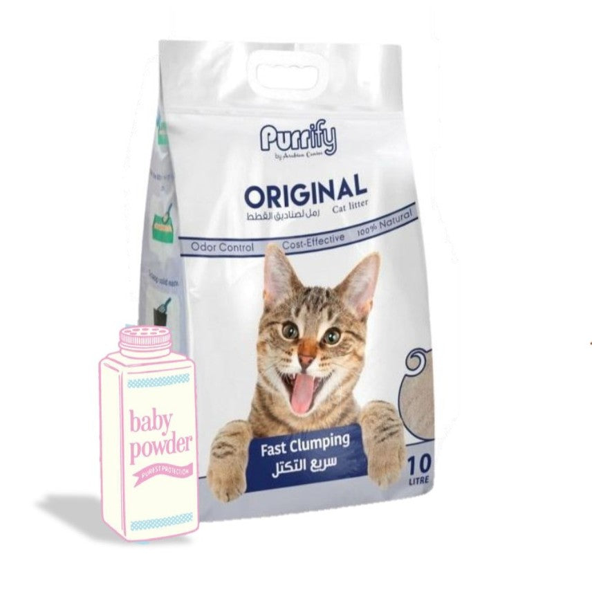 Purrify Original Clumping Baby Powder Cat Litter 10L