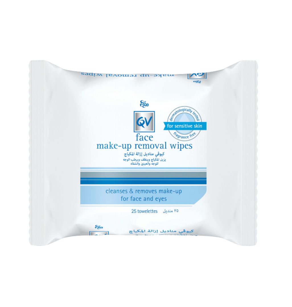 QV Face Make-Up Removal Wipes 25g | Dual-Action Make-Up Removal