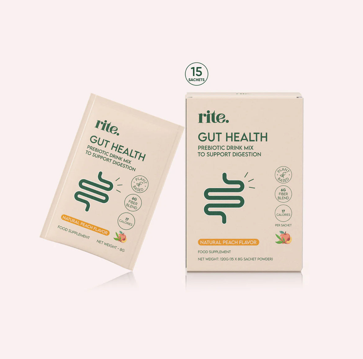 RITE Gut Health Prebiotic Drink Mix, 15 Sachets – product photo