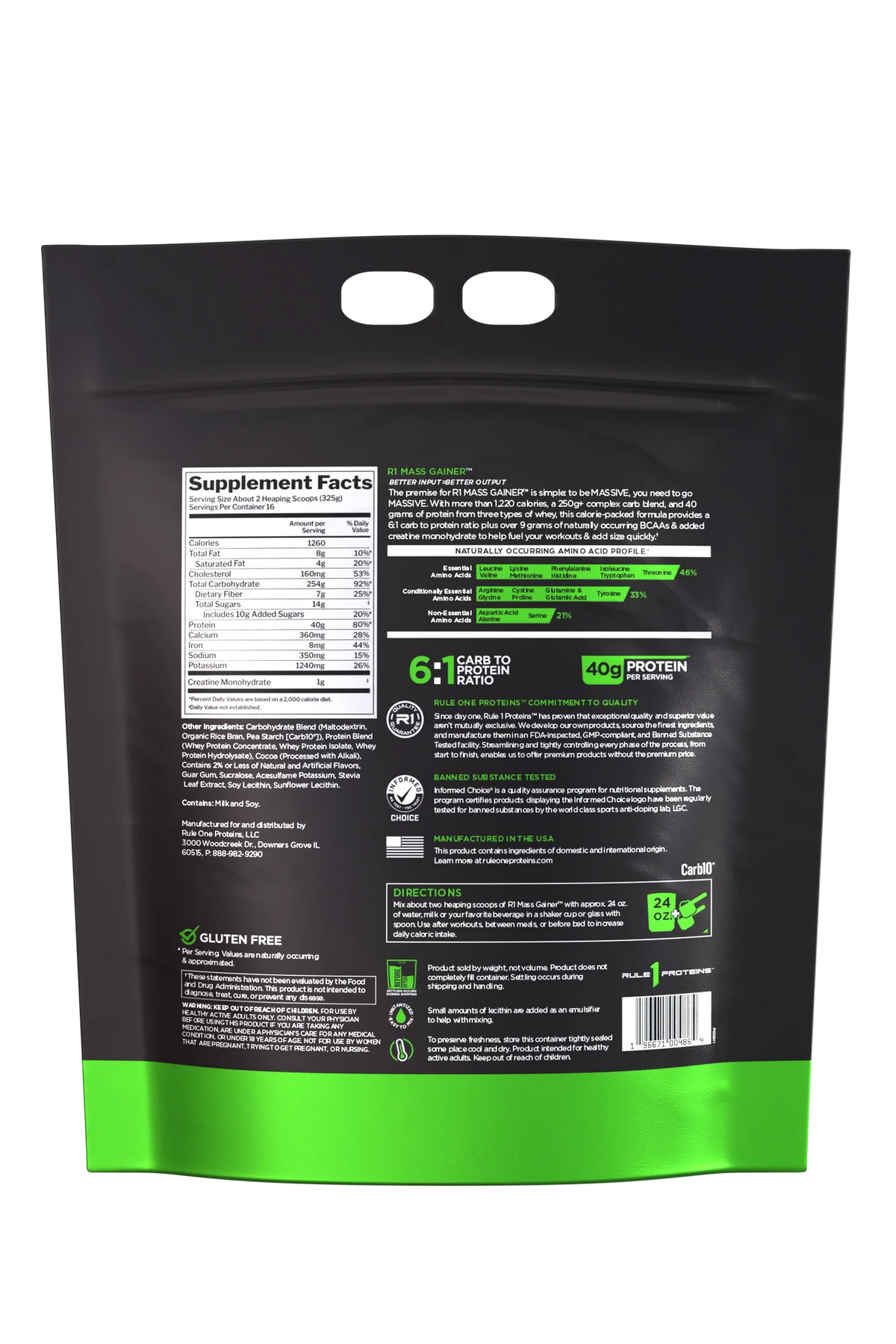 Rule1 Mass Gainer, 16 Servings | High-Calorie Whey Weight Gainer – product photo