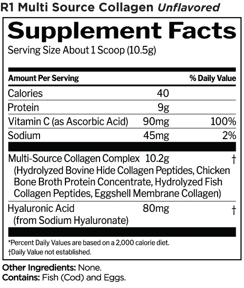 Rule1 Multi-Source Collagen, 20 Servings | Multi-Source Collagen with Hyaluronic Acid – product photo