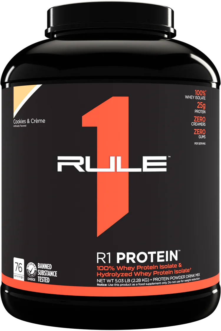 Rule1 R1 Protein, 71 Servings | Whey Isolate & Hydrolysate Protein – product photo