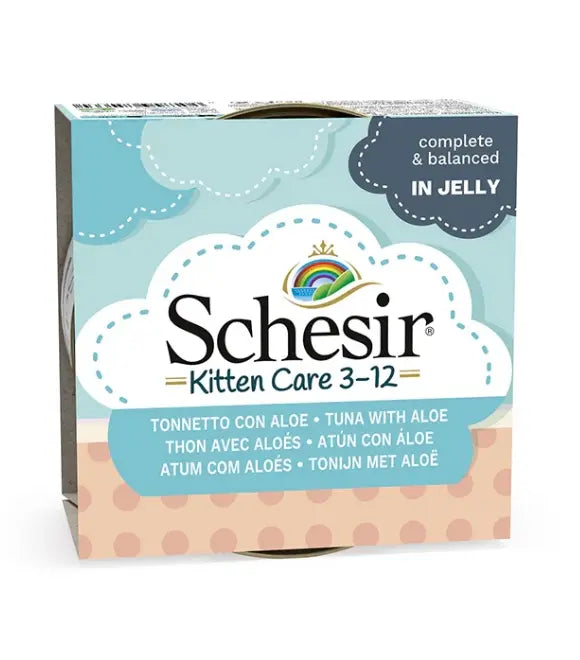 Schesir Kitten Tuna with Aloe in Jelly Wet Cat Food 85g | Complete Tuna Meal for Kittens