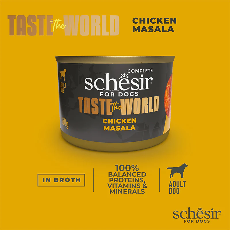 Schesir Chicken Masala in Broth Wet Dog Food 150g | Chicken Masala in Broth