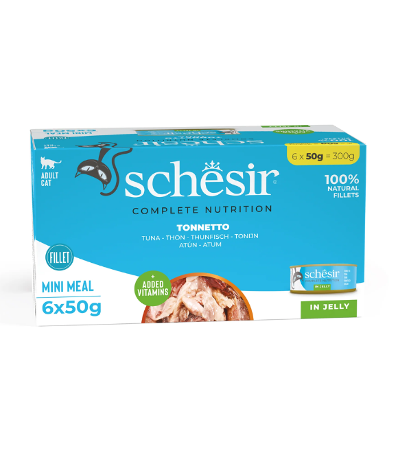 Schesir Tuna in Jelly Wet Cat Food 50g 6-Pack | Natural Tuna in Jelly