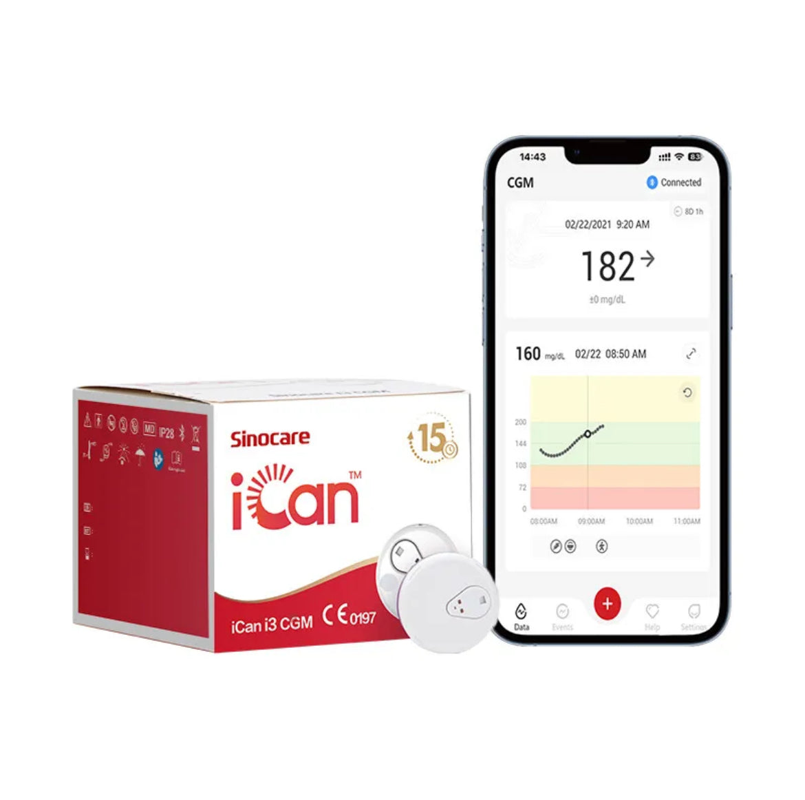 Sinocare iCan CGM Sensor i3 (1 Sensor/15 days) – product photo
