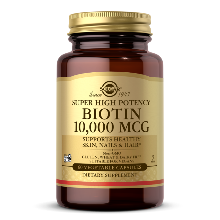Solgar Biotin 10,000 mcg, 60 Vegetable Capsules | High-Strength Water-Soluble B Vitamin