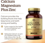 Solgar Calcium Magnesium Plus Zinc, 100 Tablets | Calcium, Magnesium & Zinc for Bones – product photo
