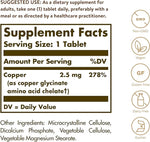 Solgar Chelated Copper, 100 Tablets | Chelated Copper Trace Mineral Tablets – product photo