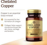 Solgar Chelated Copper, 100 Tablets | Chelated Copper Trace Mineral Tablets – product photo