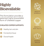 Solgar Chelated Copper, 100 Tablets | Chelated Copper Trace Mineral Tablets – product photo