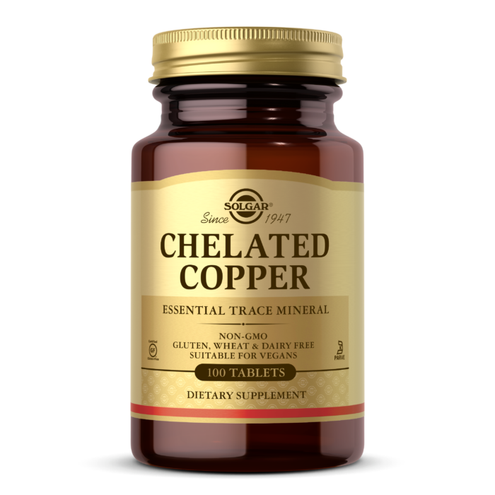 Solgar Chelated Copper, 100 Tablets | Chelated Copper Trace Mineral Tablets