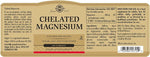 Solgar Chelated Magnesium, 100 Tablets | Patented Chelated Magnesium Tablets – product photo