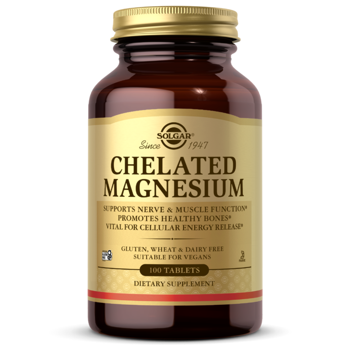 Solgar Chelated Magnesium, 100 Tablets | Patented Chelated Magnesium Tablets