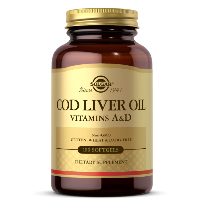 Solgar Cod Liver Oil, 100 Softgels | Natural Source of Vitamins A & D