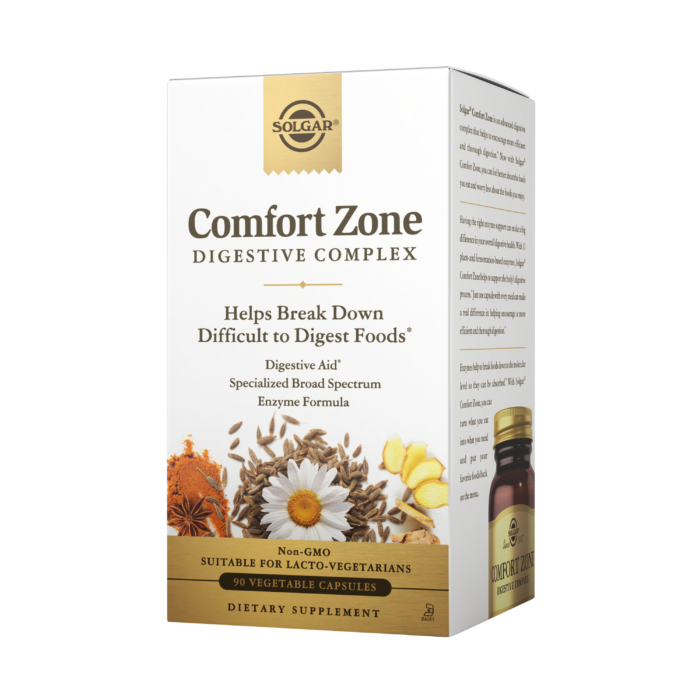 Solgar Comfort Zone Digestive Complex, 90 Vegetable Capsules | Blend of 11 Digestive Enzymes