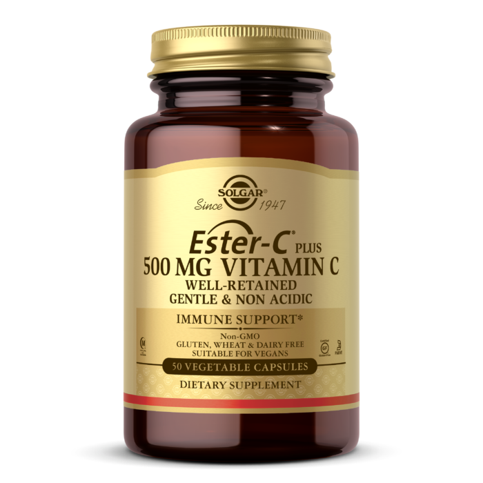 Solgar Ester-C® Plus Vitamin C 500 mg, 50 Vegetable Capsules | Vitamin C as Ester-C® Ascorbate Complex