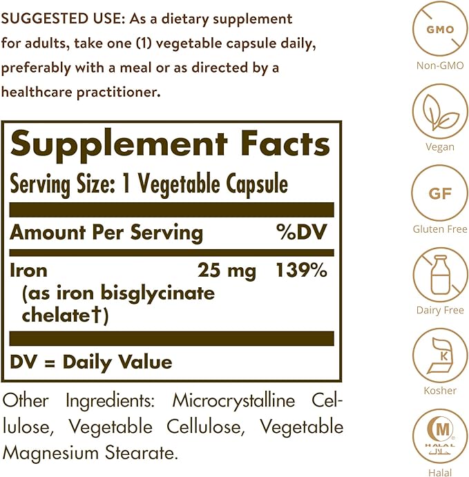 Solgar Gentle Iron, 90 Vegetable Capsules | Chelated Iron in Vegetable Capsules – product photo