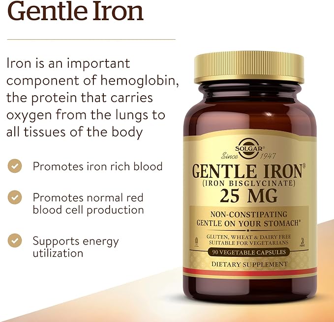 Solgar Gentle Iron, 90 Vegetable Capsules | Chelated Iron in Vegetable Capsules – product photo