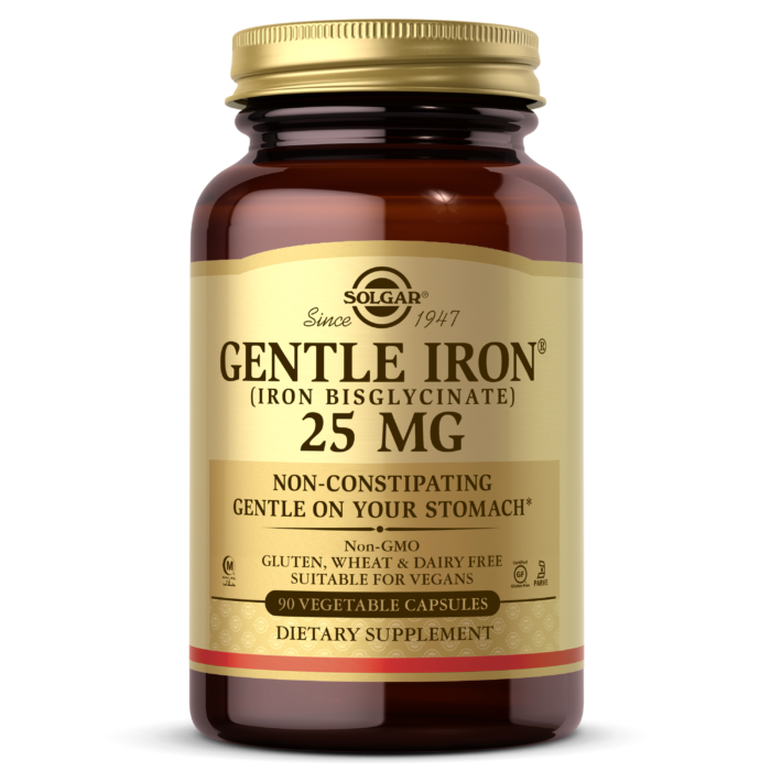 Solgar Gentle Iron, 90 Vegetable Capsules | Chelated Iron in Vegetable Capsules