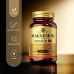 Solgar Magnesium with Vitamin B6, 100 Tablets | Magnesium Combined with Vitamin B6 – product photo