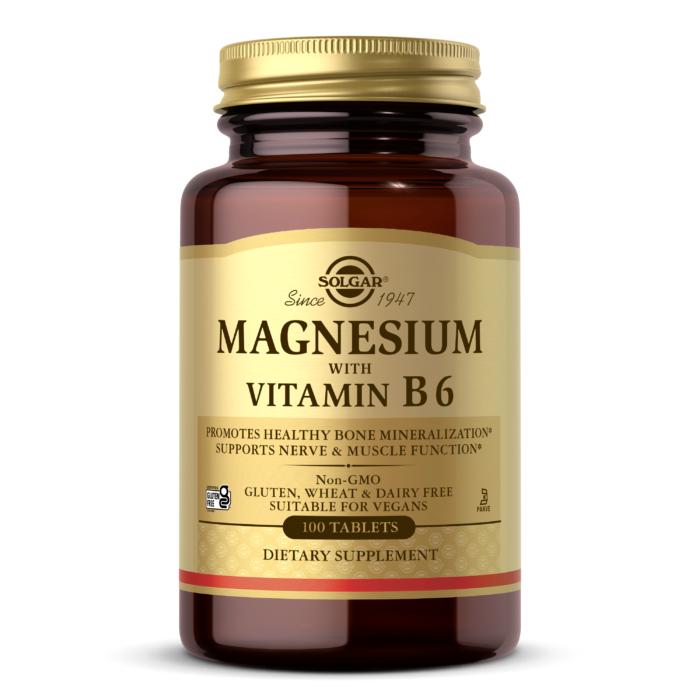 Solgar Magnesium with Vitamin B6, 100 Tablets | Magnesium Combined with Vitamin B6