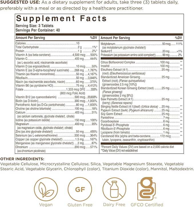Solgar Male Multiple, 60 Tablets | Multivitamin, Mineral & Herbal Formula for Men – product photo