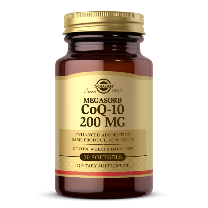 Solgar Megasorb CoQ-10 200 mg, 30 Softgels | Coenzyme Q10 in Rice Bran Oil Softgels