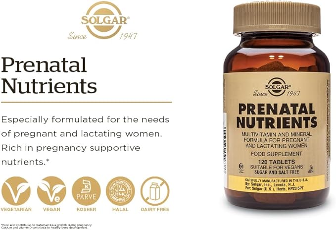Solgar Prenatal Nutrients, 120 Tablets | Multivitamin for Pregnancy & Breastfeeding – product photo