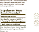 Solgar Probi 30 Billion, 30 Vegetable Capsules | Lactobacillus plantarum 299v Live Cultures – product photo