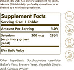 Solgar Selenium 200 mcg, 100 Tablets | Yeast-Bound Selenium for Cell Protection – product photo