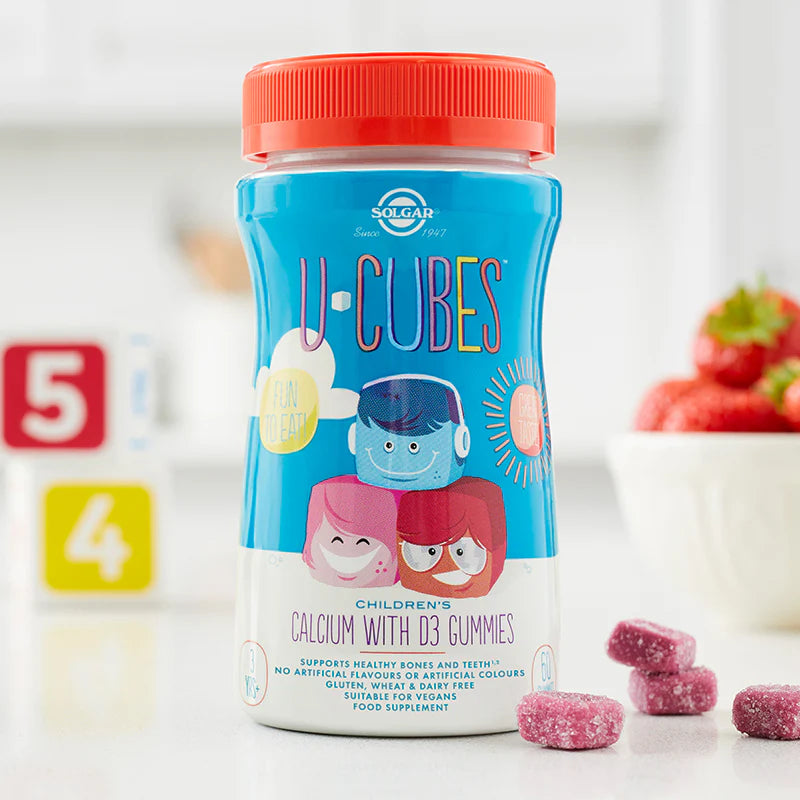 Solgar U-Cubes Children's Calcium with D3, 60 Gummies | Kids' Calcium & Vitamin D3 Gummies – product photo