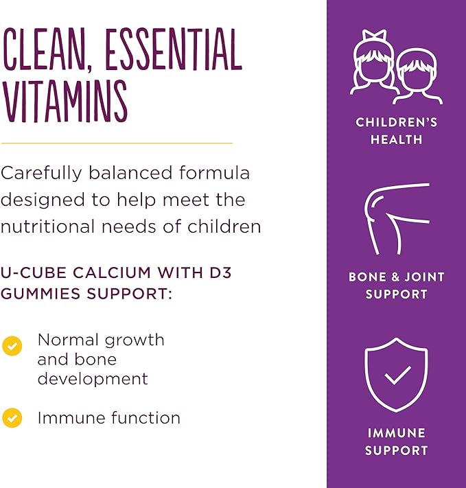 Solgar U-Cubes Children's Calcium with D3, 60 Gummies | Kids' Calcium & Vitamin D3 Gummies – product photo