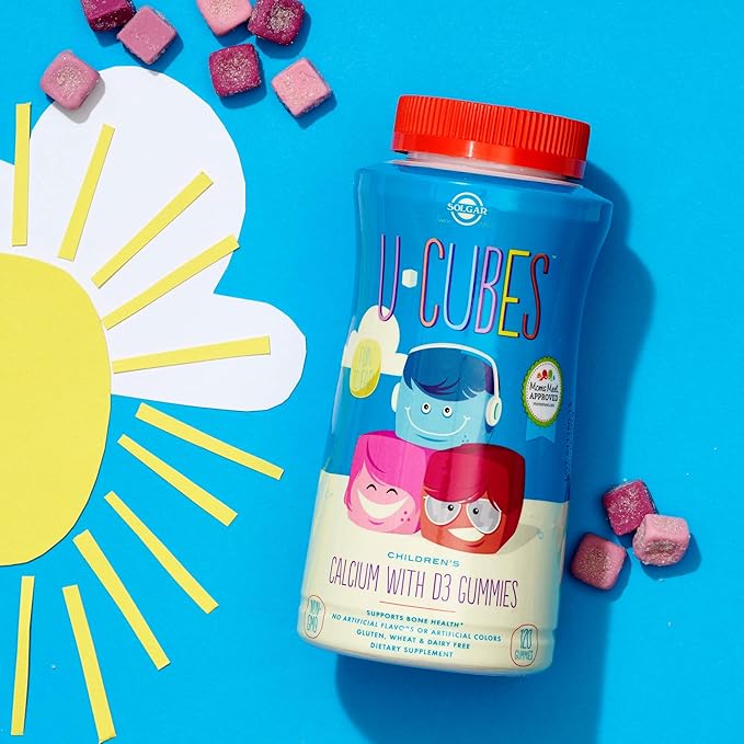 Solgar U-Cubes Children's Calcium with D3, 60 Gummies | Kids' Calcium & Vitamin D3 Gummies – product photo