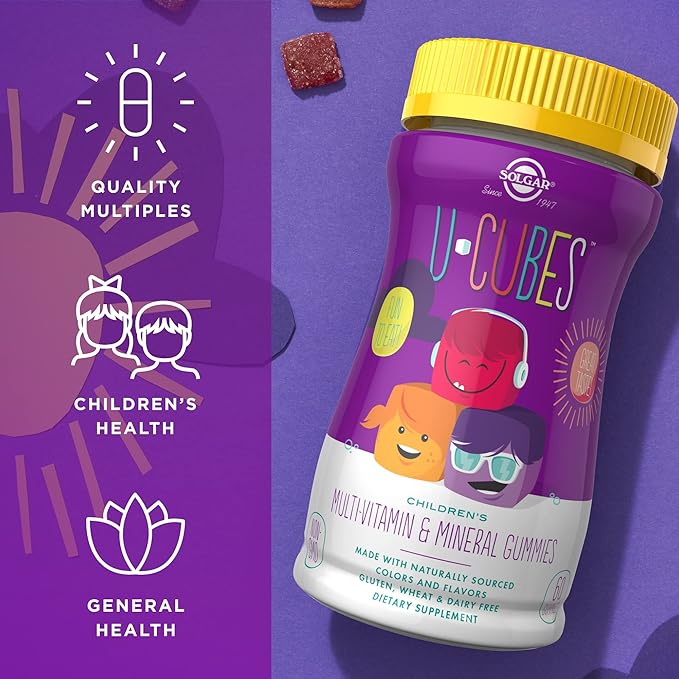Solgar U-Cubes Children's Multi-Vitamin & Mineral, 60 Gummies | Children's Multivitamin Gummies with Vitamin D3 – product photo