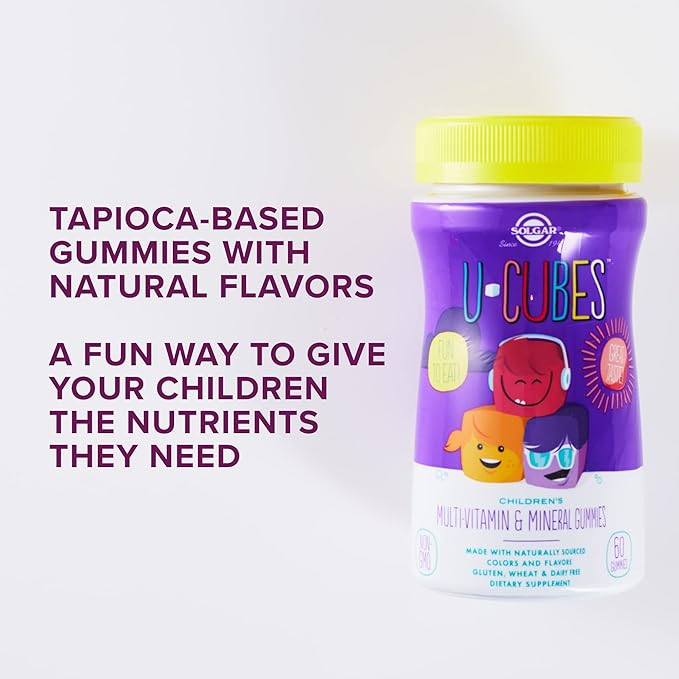 Solgar U-Cubes Children's Multi-Vitamin & Mineral, 60 Gummies | Children's Multivitamin Gummies with Vitamin D3 – product photo