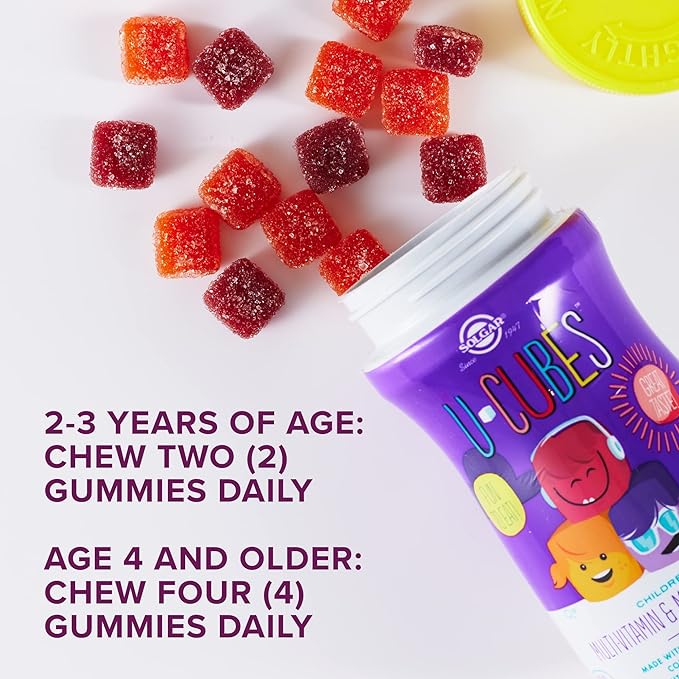 Solgar U-Cubes Children's Multi-Vitamin & Mineral, 60 Gummies | Children's Multivitamin Gummies with Vitamin D3 – product photo