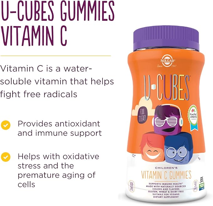 Solgar U-Cubes Children's Vitamin C, 90 Gummies | Vitamin C Gummies for Children – product photo