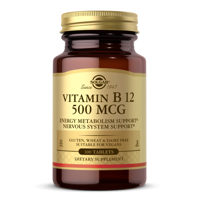 Solgar Vitamin B12 500 mcg, 100 Tablets | Vitamin B12 for Energy & Red Blood Cells